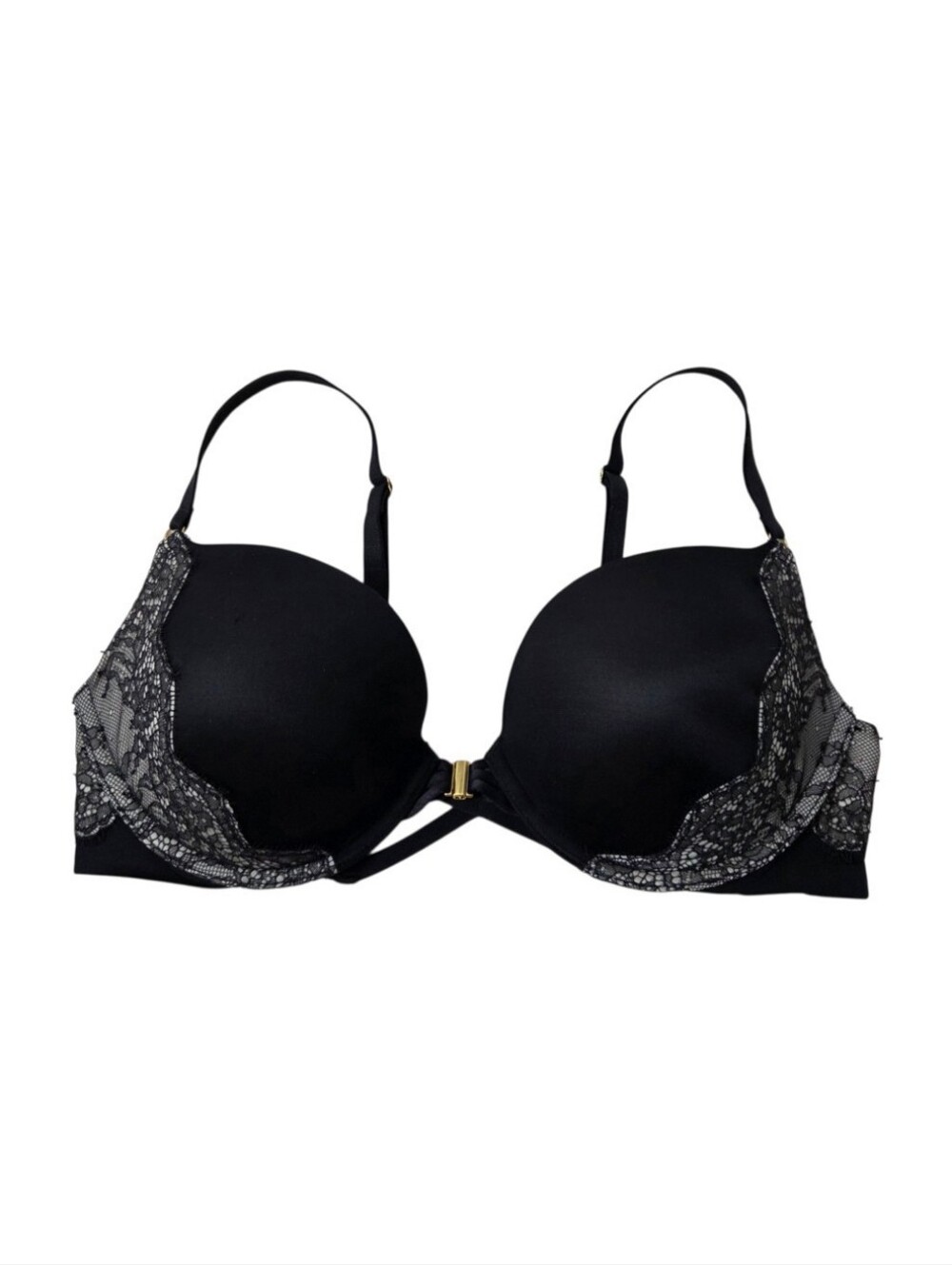 Victoria’s Secret Very Sexy Plunge Bra 36C Black Cream Lace